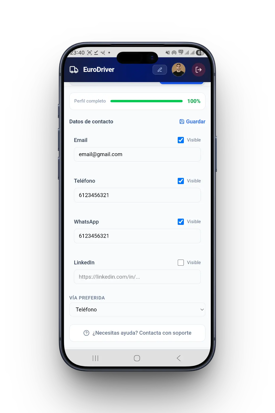 Dashboard de propuestas de empresas en EuroDriver